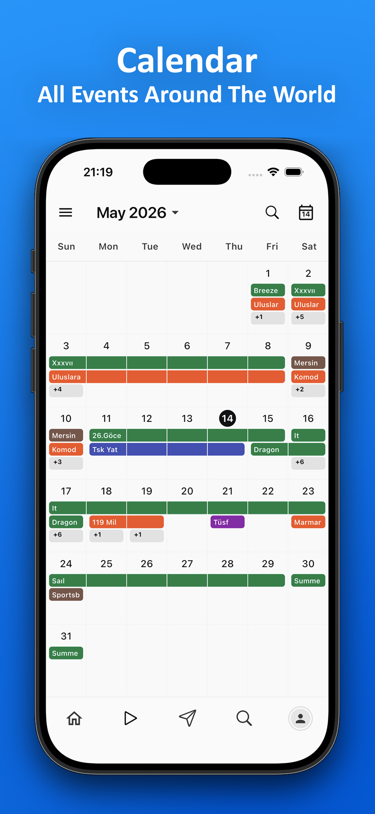 Sail Club Calendar Interface